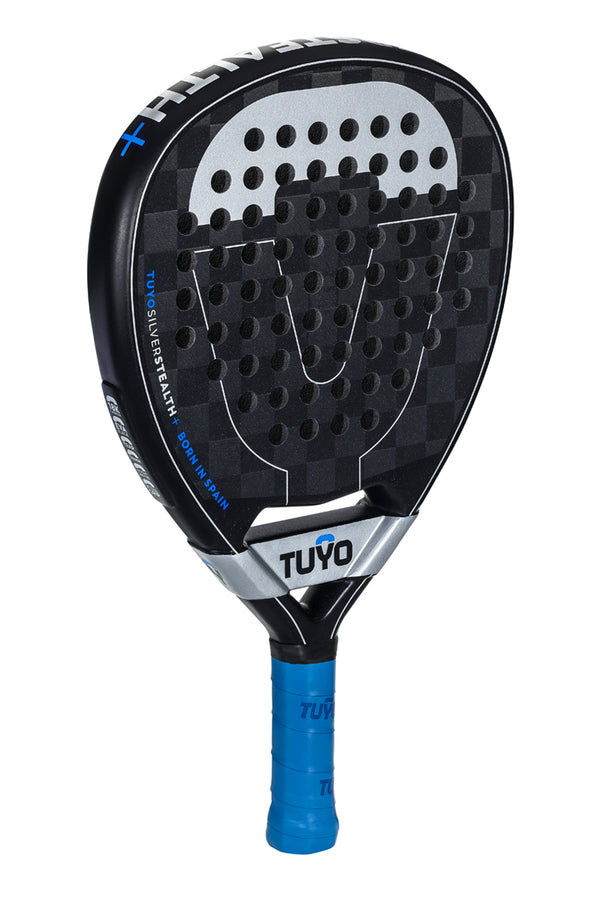Silver Stealth+ padel racket teardrop shape for the offensive padel player