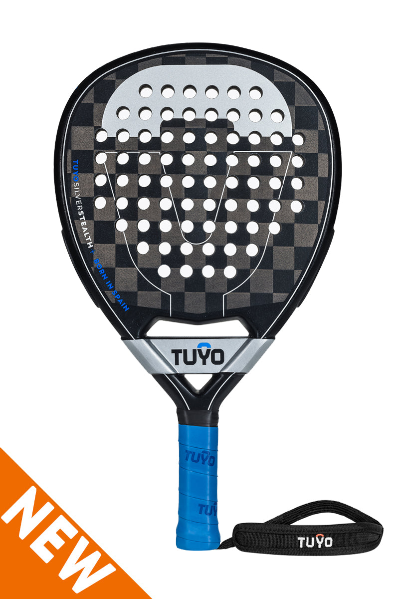 Silver Stealth+ padel racket teardrop shape for the offensive padel pl ...